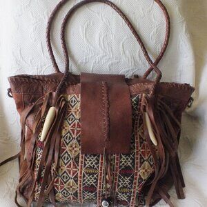 Hippie Tassel Bag Large Boho Bone Bag Leather Free People Large Bag